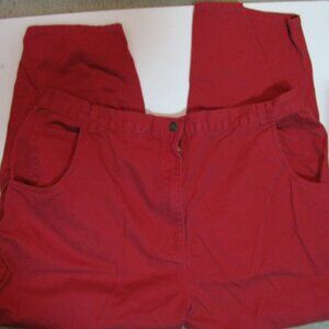 Hunters Run Red Denim Jeans Size 30 Plus Stretch Waistband Straight Leg Short